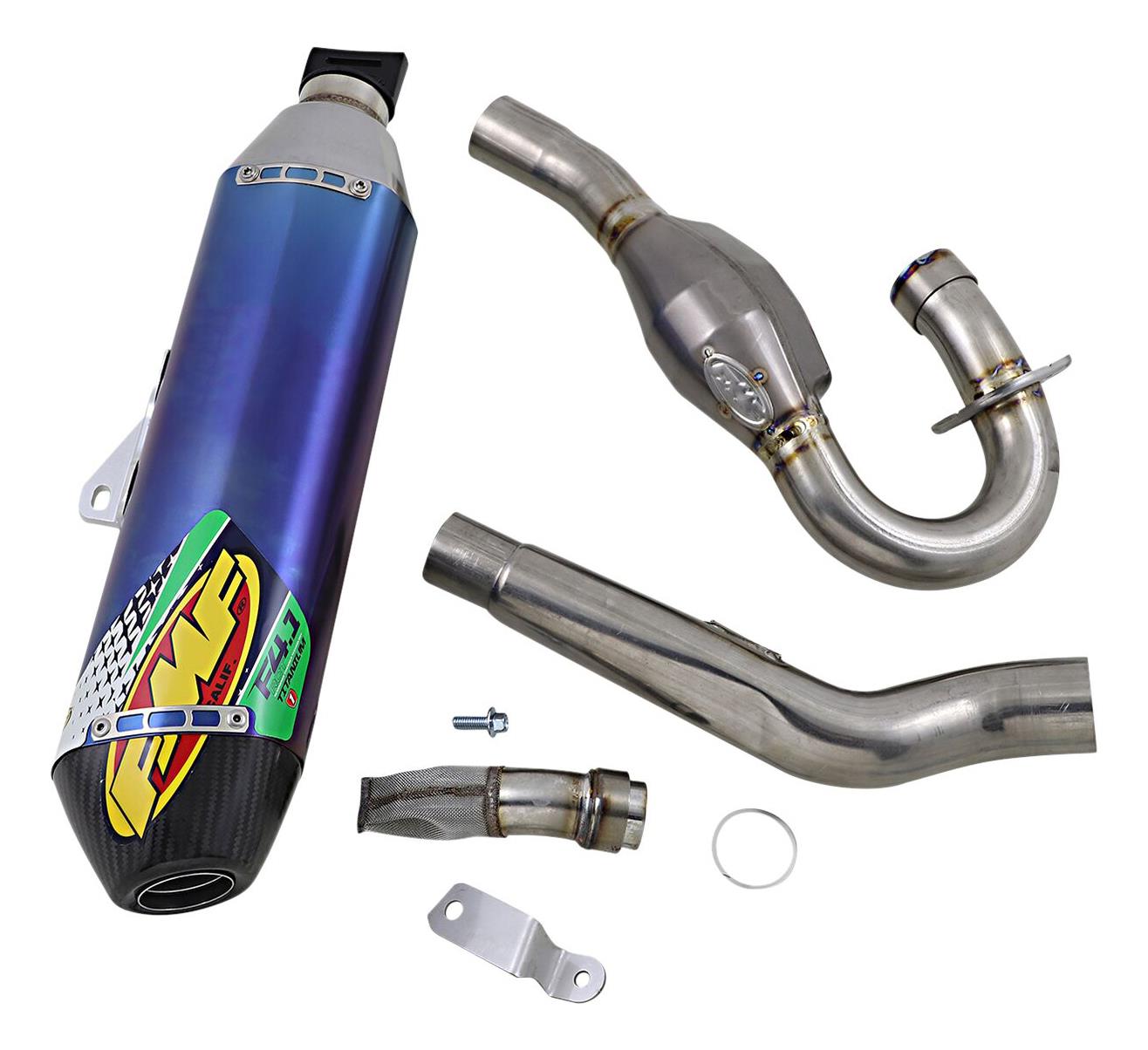 FMF Exhaust System Factory 4.1 RCT Megabomb Carbon Blue For Kawasaki KX 450 2021-2023